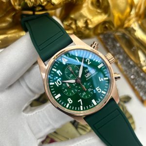 IWC Pilot's Chronograph – Green Dial & Rose Gold Case